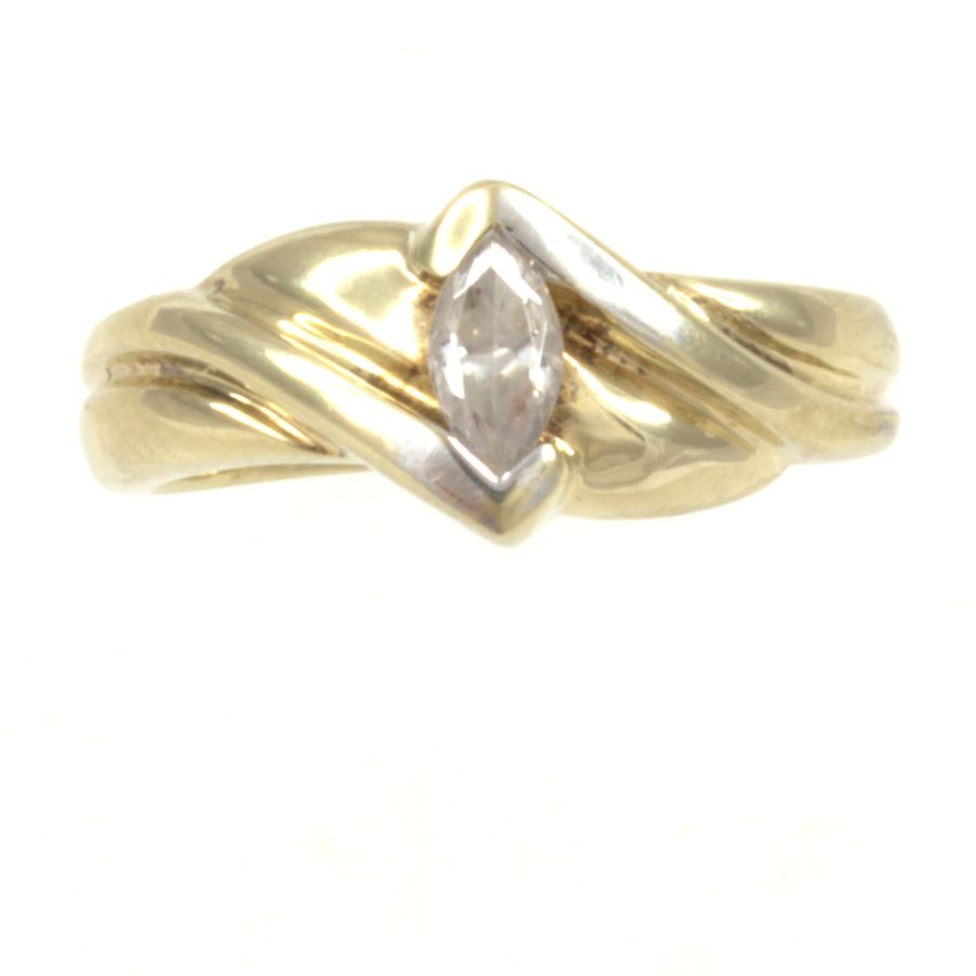 9ct Gold Cubic Zirconia Ring Size L